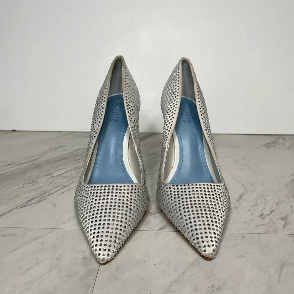 Schutz Lou Crystal Pointy Toe Pump 9B